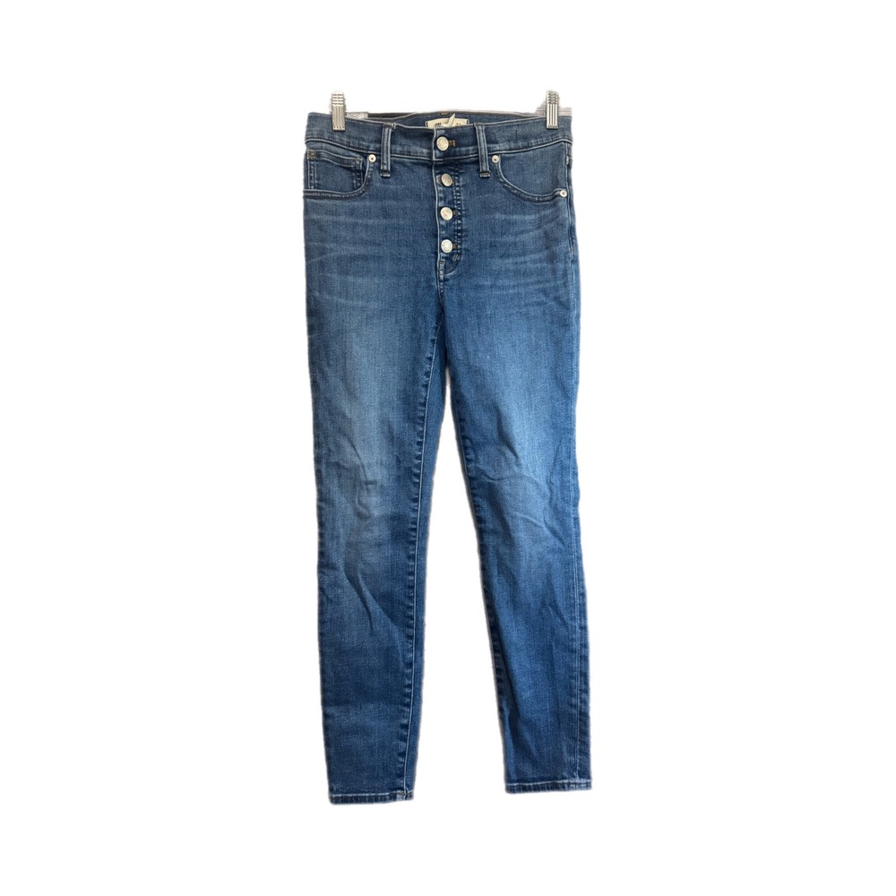 Madewell Skinny Jeans Womens 25 Blue Excellent Button Fly MB885 High Rise